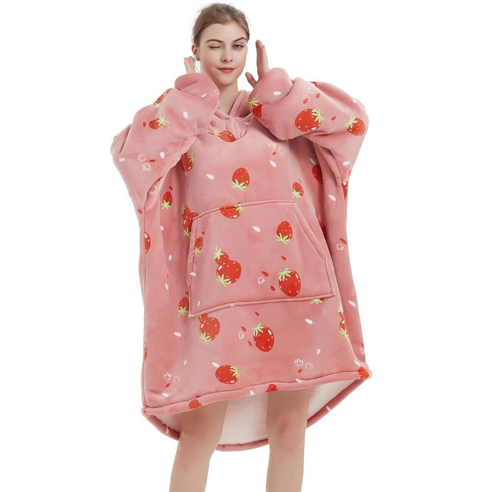 6339 Blanket Hoodie Wearable Blanket Adult Oversized Fleece Sherpa